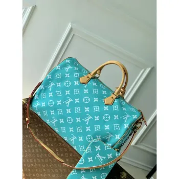 LV M11564 Louis Vuitton Speedy P9 Bandoulière 40 Bag Monogram Leather Lake Blue