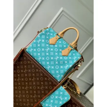 LV M21108 Louis Vuitton Speedy P9 Bandoulière 30 Bag Monogram Leather Fluorescent Lake Blue