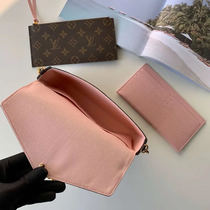 LV M81896 Louis Vuitton Felicie Pochette Bag M61276  Monogram Pink