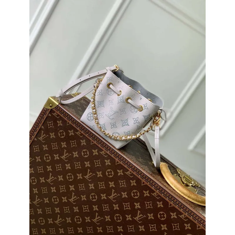 LV M12521 Louis Vuitton Pico Bella Mahina Leather Handbag Brume