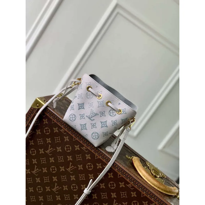 LV M12521 Louis Vuitton Pico Bella Mahina Leather Handbag Brume