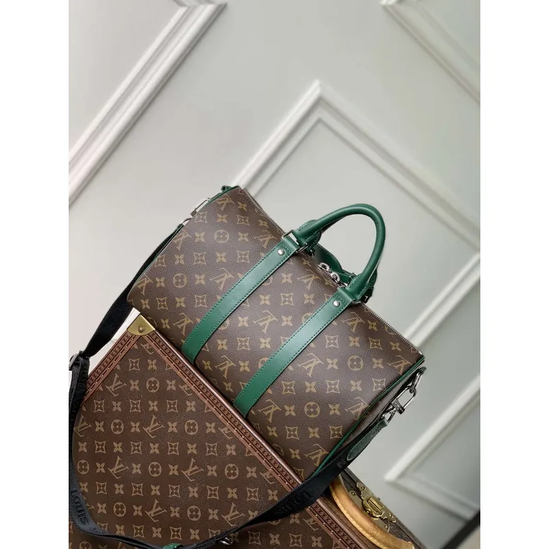 LV M12765 Louis Vuitton Keepall Bandoulière 35 Monogram Green