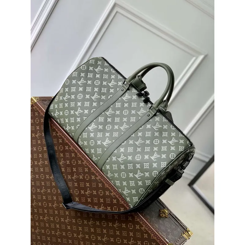 LV M12504 Louis Vuitton Keepall Bandoulière 50 Travel Bag Monogram Shadow