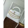 LV M12279 Louis Vuitton Capucines MM Handbag Silver Sea