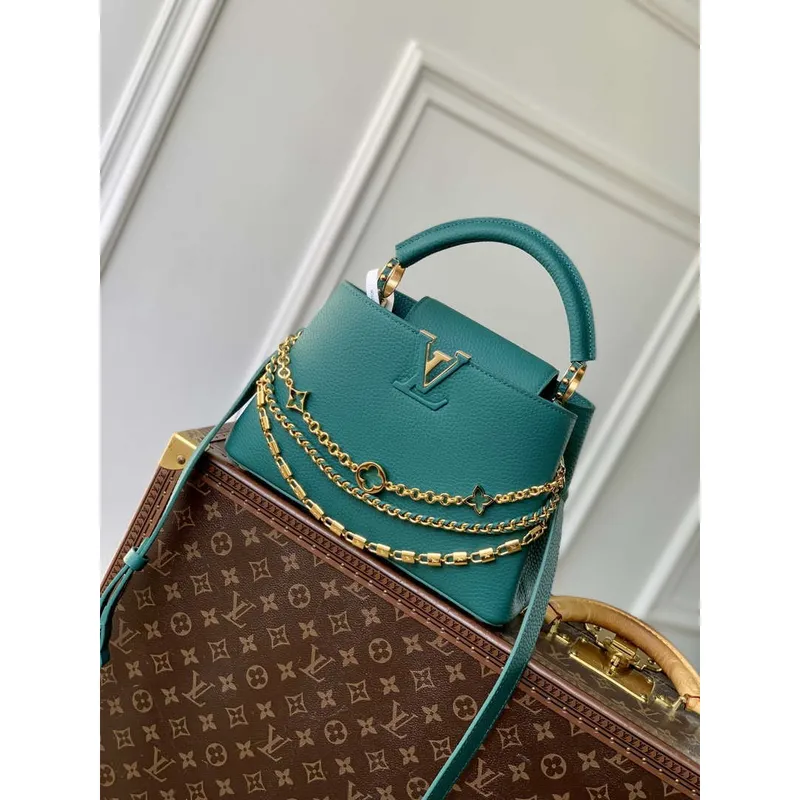 LV M12345 Louis Vuitton Capucines BB Bag Green