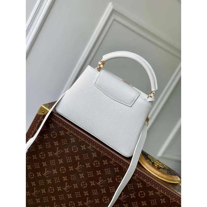 LV M12279 Louis Vuitton Capucines BB Bag Silver Sea
