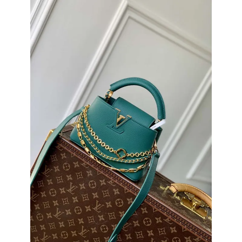 LV M12345 Louis Vuitton Capucines Mini Bag Green