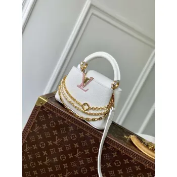 LV M12279 Louis Vuitton Capucines Mini Bag Silver Sea