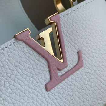 LV M12279 Louis Vuitton Capucines Mini Bag Silver Sea