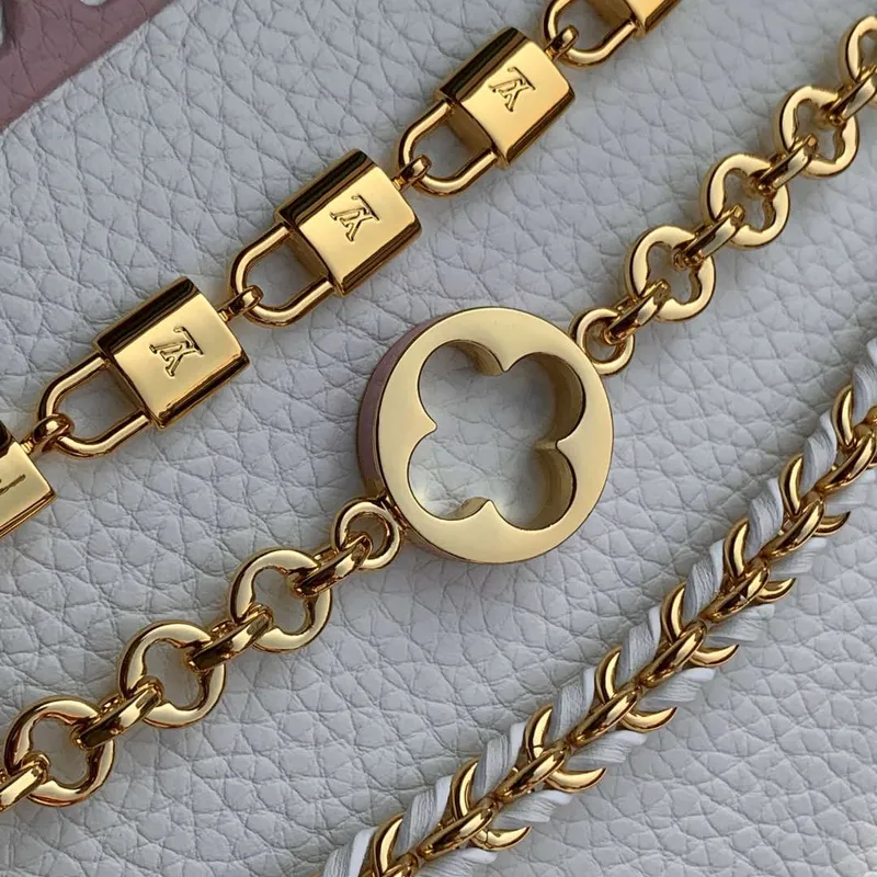 LV M12279 Louis Vuitton Capucines Mini Bag Silver Sea