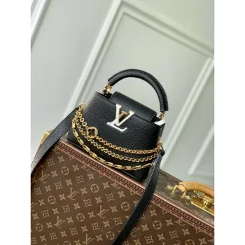 LV M12345 Louis Vuitton Capucines Mini Bag Black