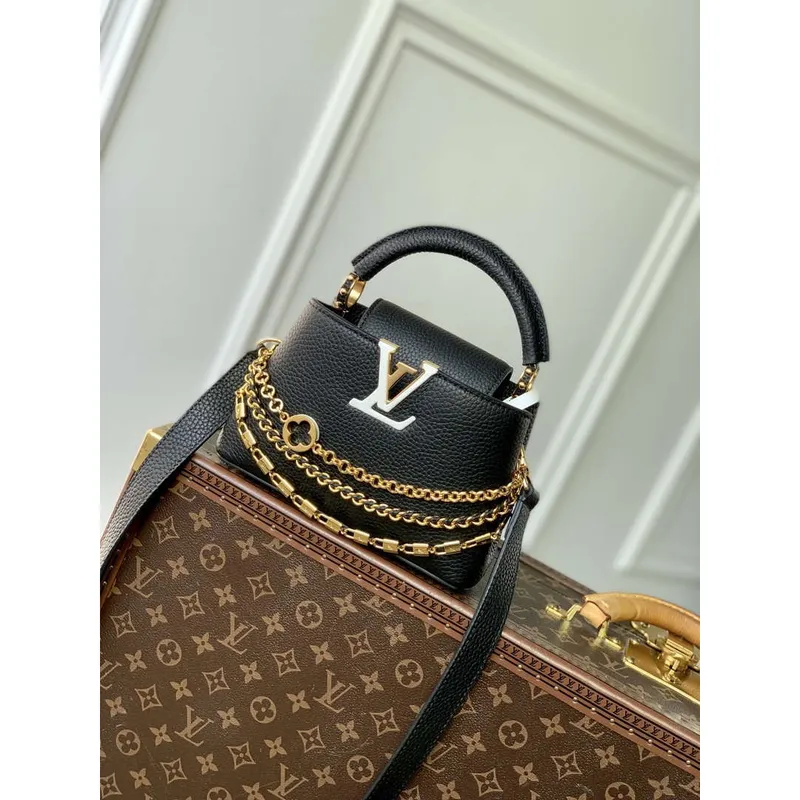 LV M12345 Louis Vuitton Capucines Mini Bag Black