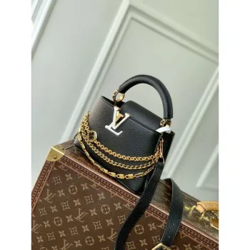 LV M12345 Louis Vuitton Capucines Mini Bag Black