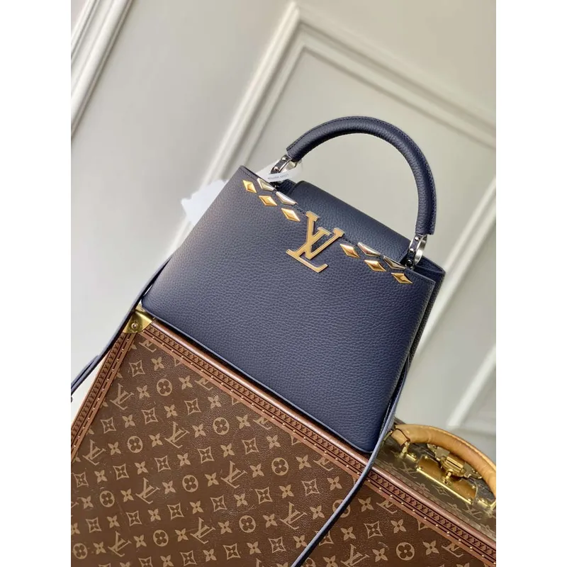 Louis Vuitton LV M12751 Capucines MM Handbag Blue