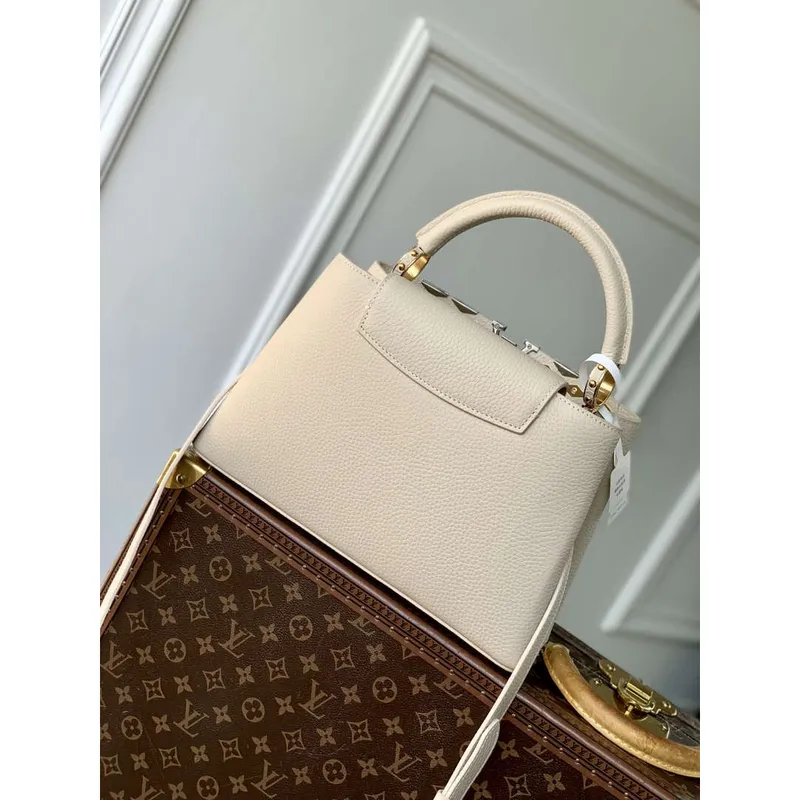 Louis Vuitton LV M12751 Capucines MM Handbag Apricot