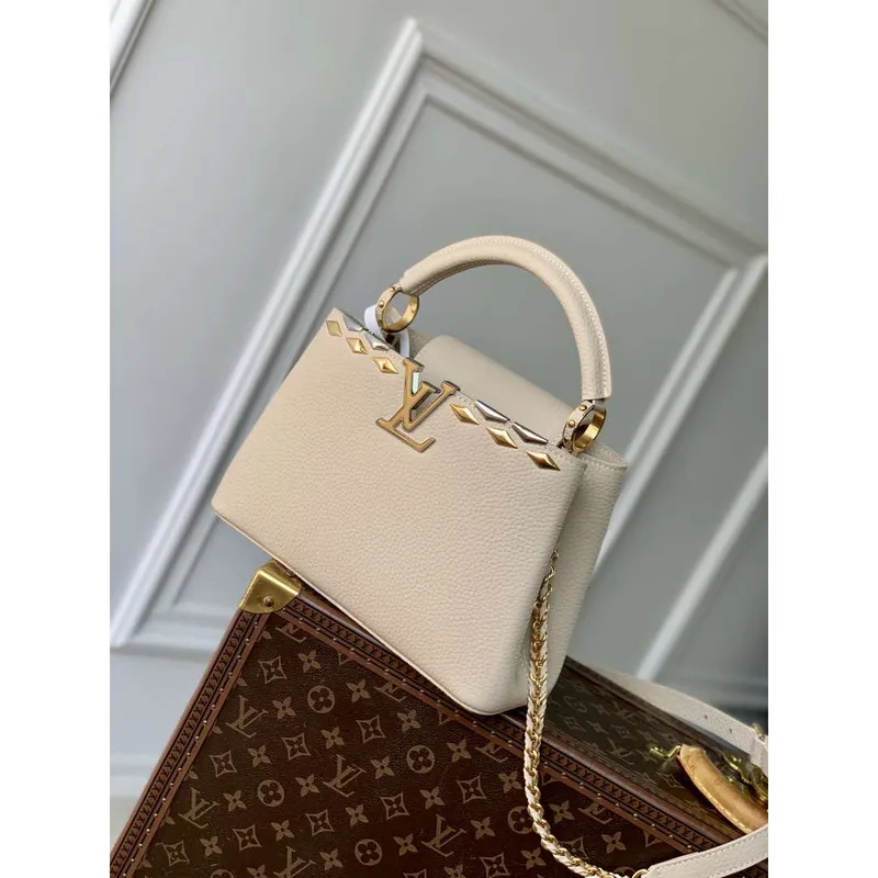 Louis Vuitton LV M12751 Capucines BB Handbag Apricot