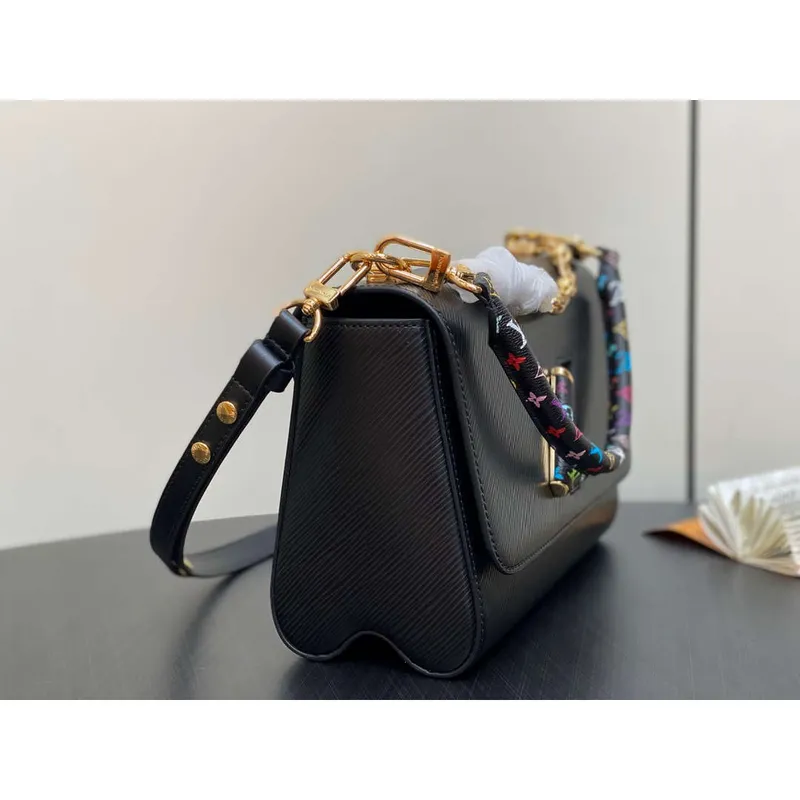 LV M13243 Louis Vuitton LV x TM Twist MM Slim Epi Leather Black