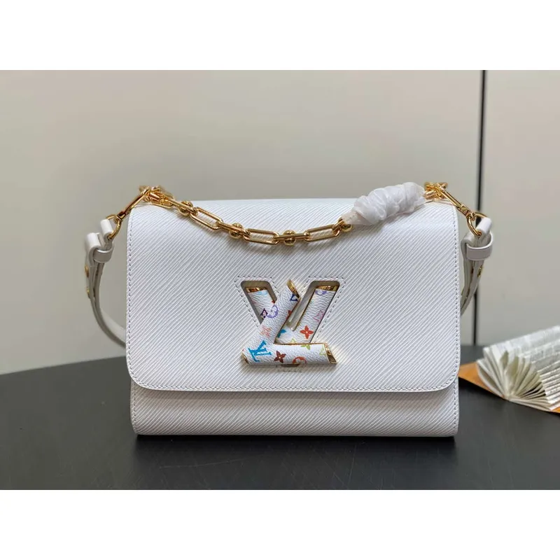 LV M13678 Louis Vuitton LV x TM Twist MM Slim Epi Leather White