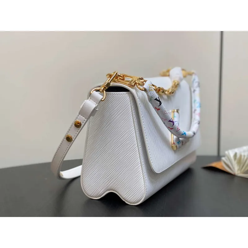 LV M13678 Louis Vuitton LV x TM Twist MM Slim Epi Leather White