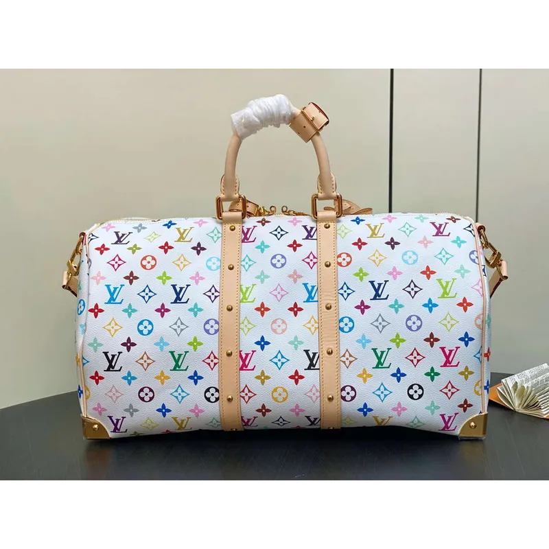 LV M13742 Louis Vuitton LV x TM Keepall Bandoulière 45 Multicolored White