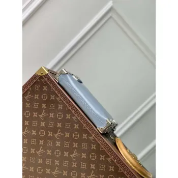 LV M25445 Louis Vuitton Slim Trunk Bag Gray Blue