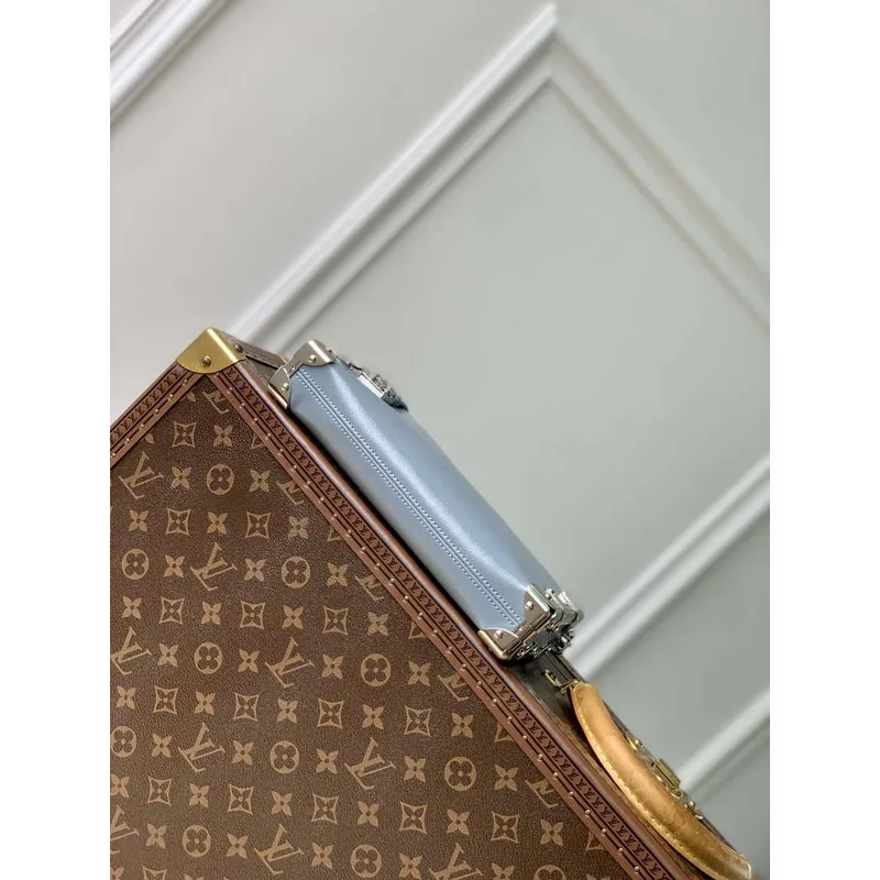 LV M25445 Louis Vuitton Slim Trunk Bag Gray Blue