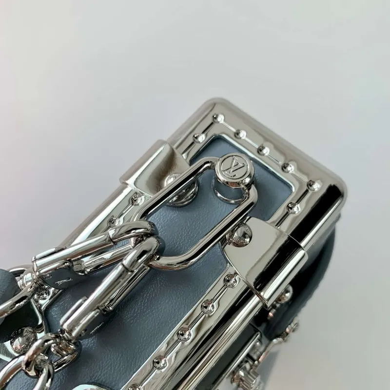 LV M25445 Louis Vuitton Slim Trunk Bag Gray Blue