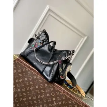 LV M24861 Louis Vuitton LV x TM CarryAll Vibe PM Handbag Black