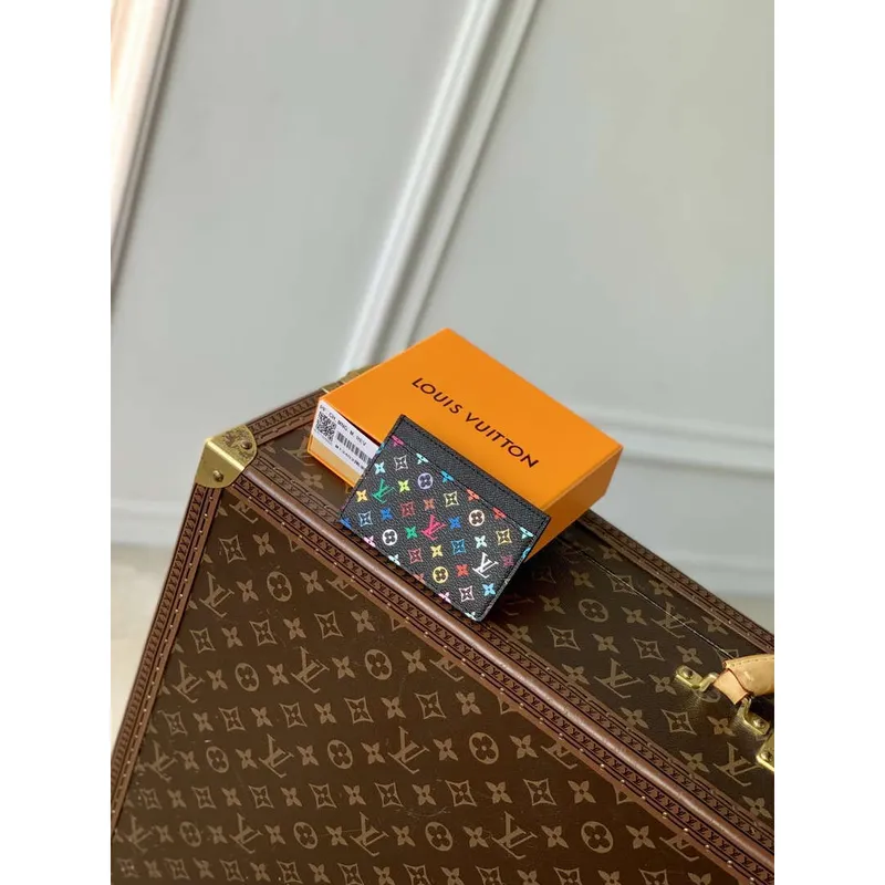 LV M13403 Louis Vuitton LV x TM Card Holder Multicolored Black