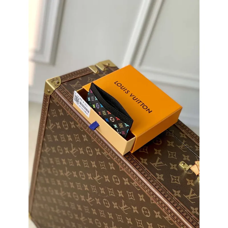 LV M13403 Louis Vuitton LV x TM Card Holder Multicolored Black