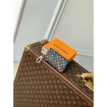 LV M13664 Louis Vuitton LV x TM Key Pouch Other Monogram Canvas Black Multicolored