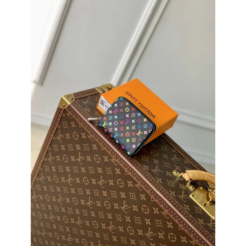 LV M13409 Louis Vuitton LV x TM Zippy Coin Purse Black Multicolored