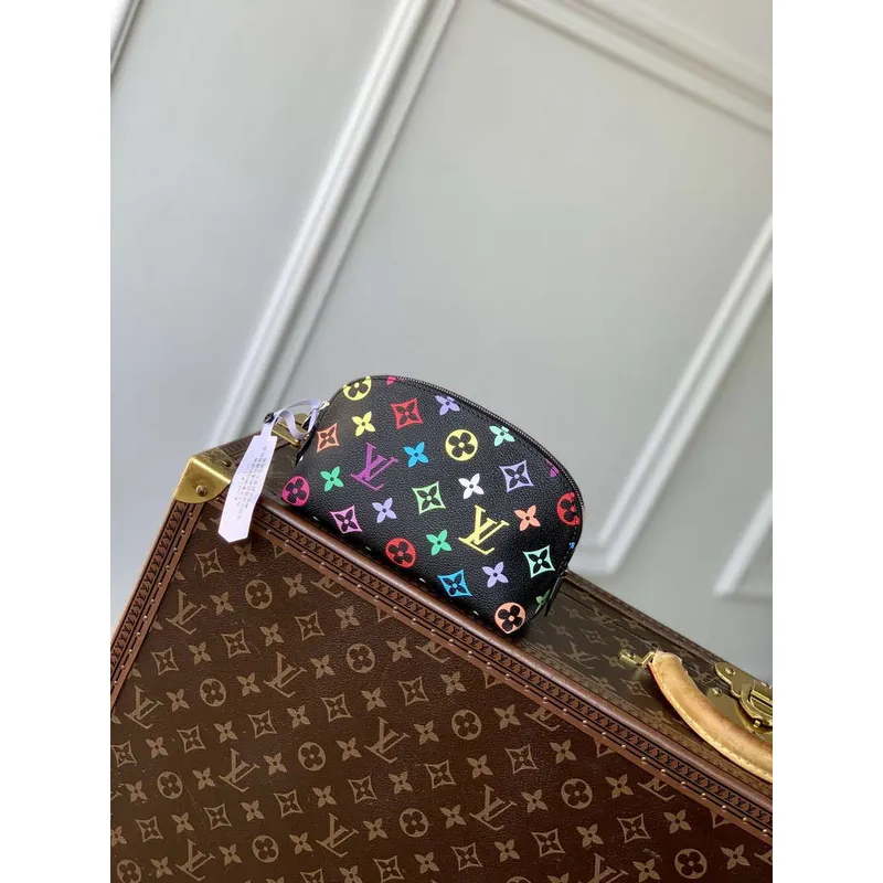 LV M13744 Louis Vuitton LV x TM Cosmetic Pouch PM Black Multicolored