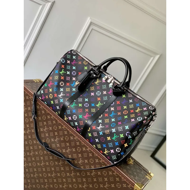 LV M13745 Louis Vuitton LV x TM Keepall Bandoulière 50 Bag Black Multicolored
