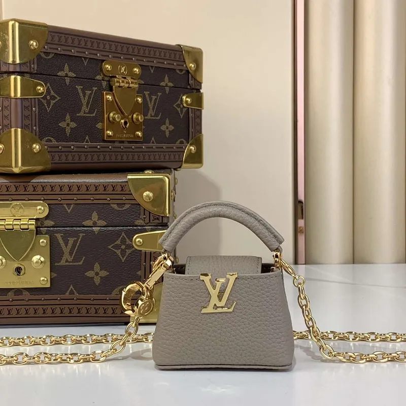 LV M48865 Louis Vuitton Capucines Micro Bag Gray