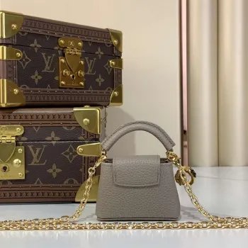 LV M48865 Louis Vuitton Capucines Micro Bag Gray