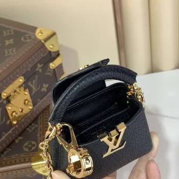 LV M02132 Louis Vuitton Capucines Micro Bag Black