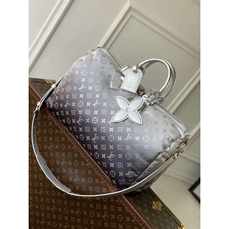 LV M12067 Louis Vuitton Keepall Bandoulière 45 Travel Bag Frost