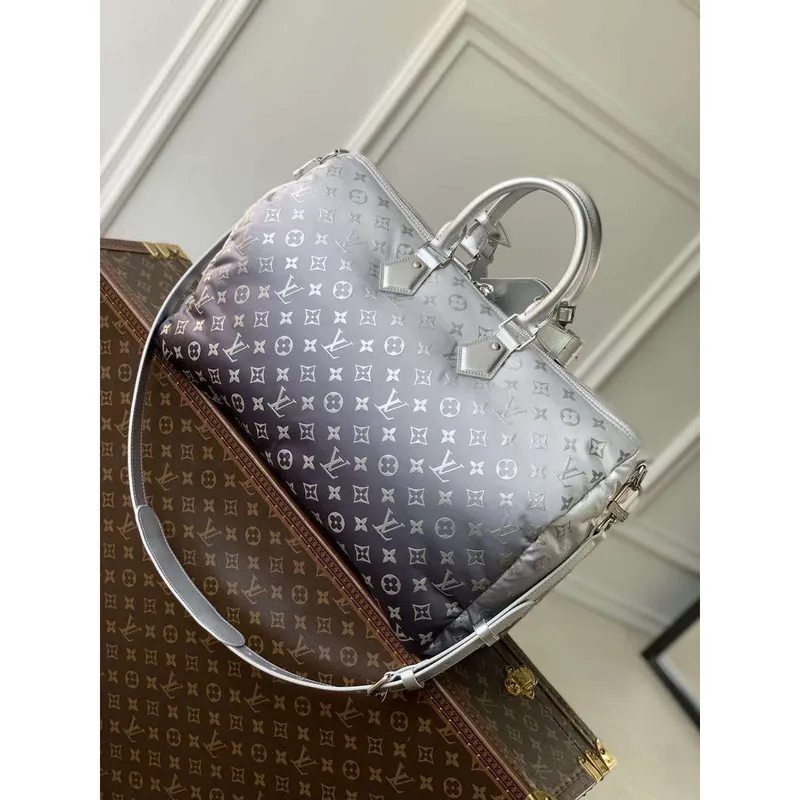 LV M12067 Louis Vuitton Keepall Bandoulière 45 Travel Bag Frost