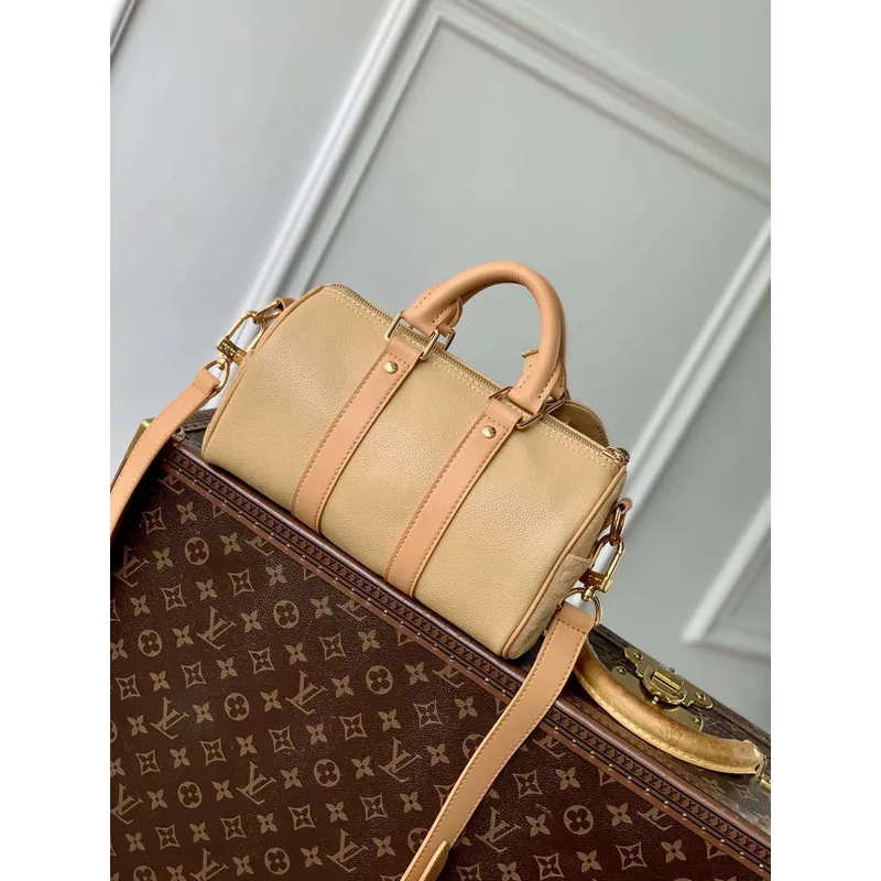 LV M12627 Louis Vuitton Keepall Bandoulière 25 Bag Beige