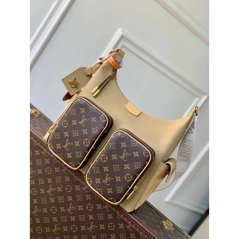 LV M12697 Louis Vuitton Hobo Cargo Bag Beige