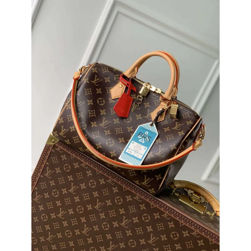 LV M11945 Louis Vuitton Speedy Soft 30 Crafty Bag Monogram Red