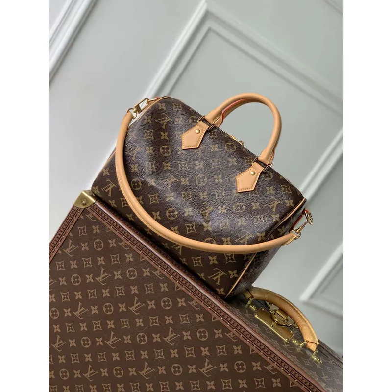 LV M11945 Louis Vuitton Speedy Soft 30 Crafty Bag Monogram Red