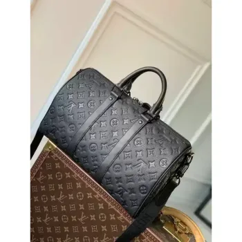 LV M22765 Louis Vuitton Keepall Bandoulière 35 Monogram Taurillon Black