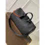 LV M44470 Louis Vuitton Keepall Bandoulière 50 Travel Bag Monogram taurillon leather Black
