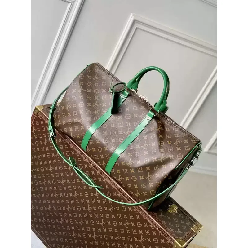LV M46774 Louis Vuitton Keepall Bandoulière 50 Travel Bag Monogram Green