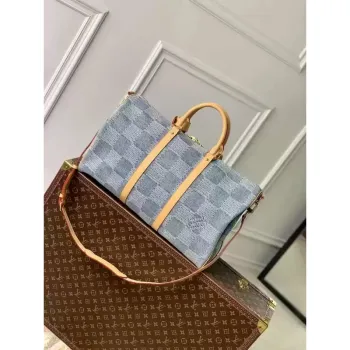LV N40739 Louis Vuitton Keepall Bandoulière 50 Travel Bag Damier Blue