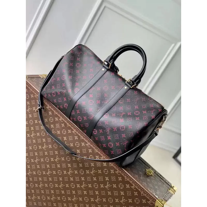 LV M12441 Louis Vuitton Keepall Bandoulière 45 Travel Bag Monogram Tomette coated canvas