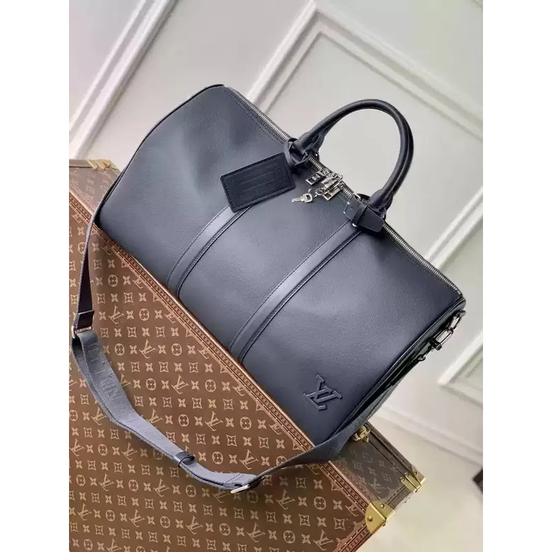 LV  M11693 Louis Vuitton Keepall Bandoulière 50 Travel Bag Ink Blue
