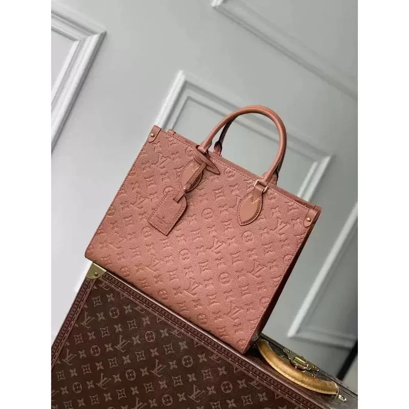 LV M12775 Louis Vuitton OnTheGo MM Bag Monogram Empreinte Brown